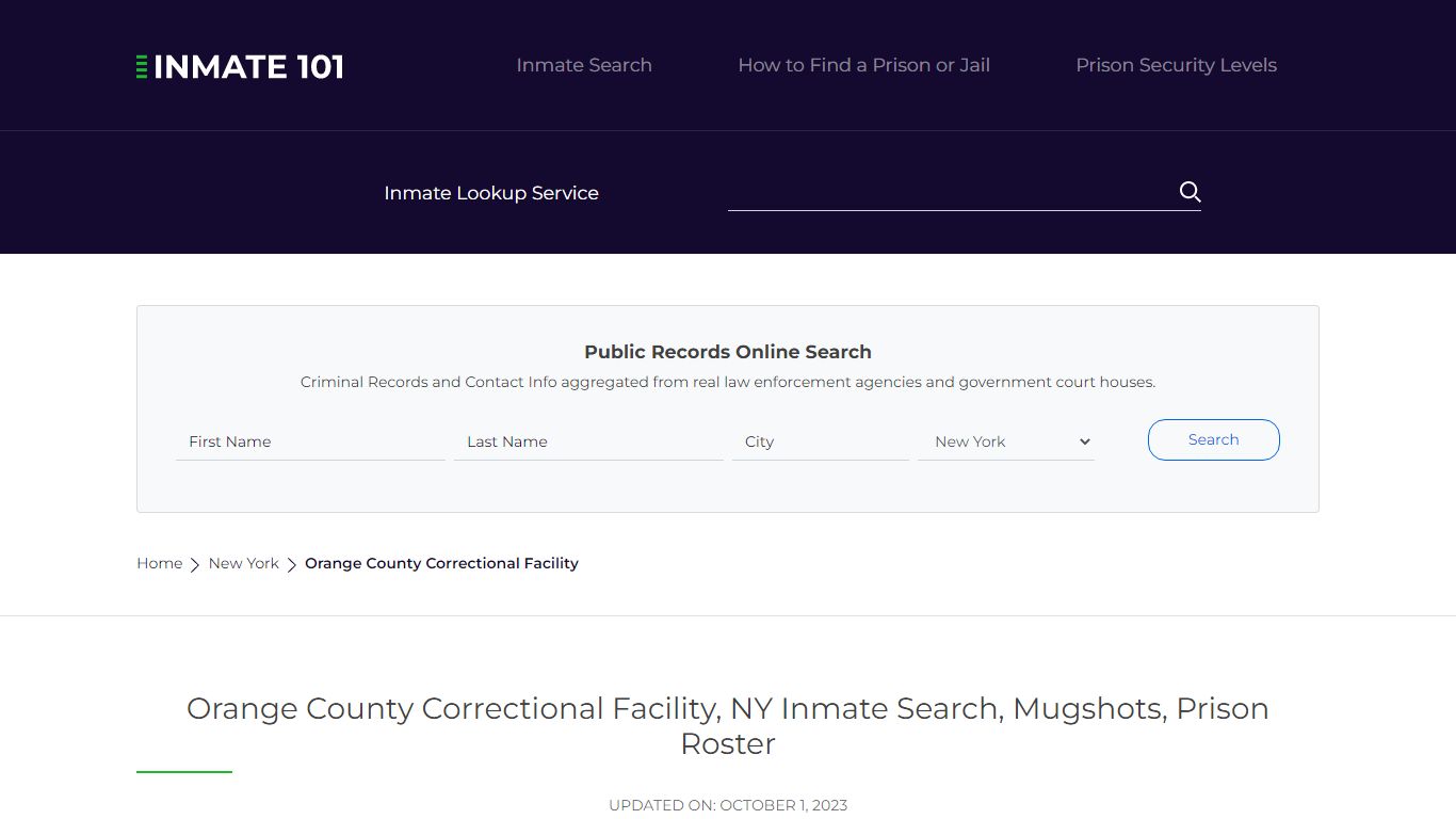 Orange County Correctional Facility, NY Inmate Search, Mugshots, Prison ...